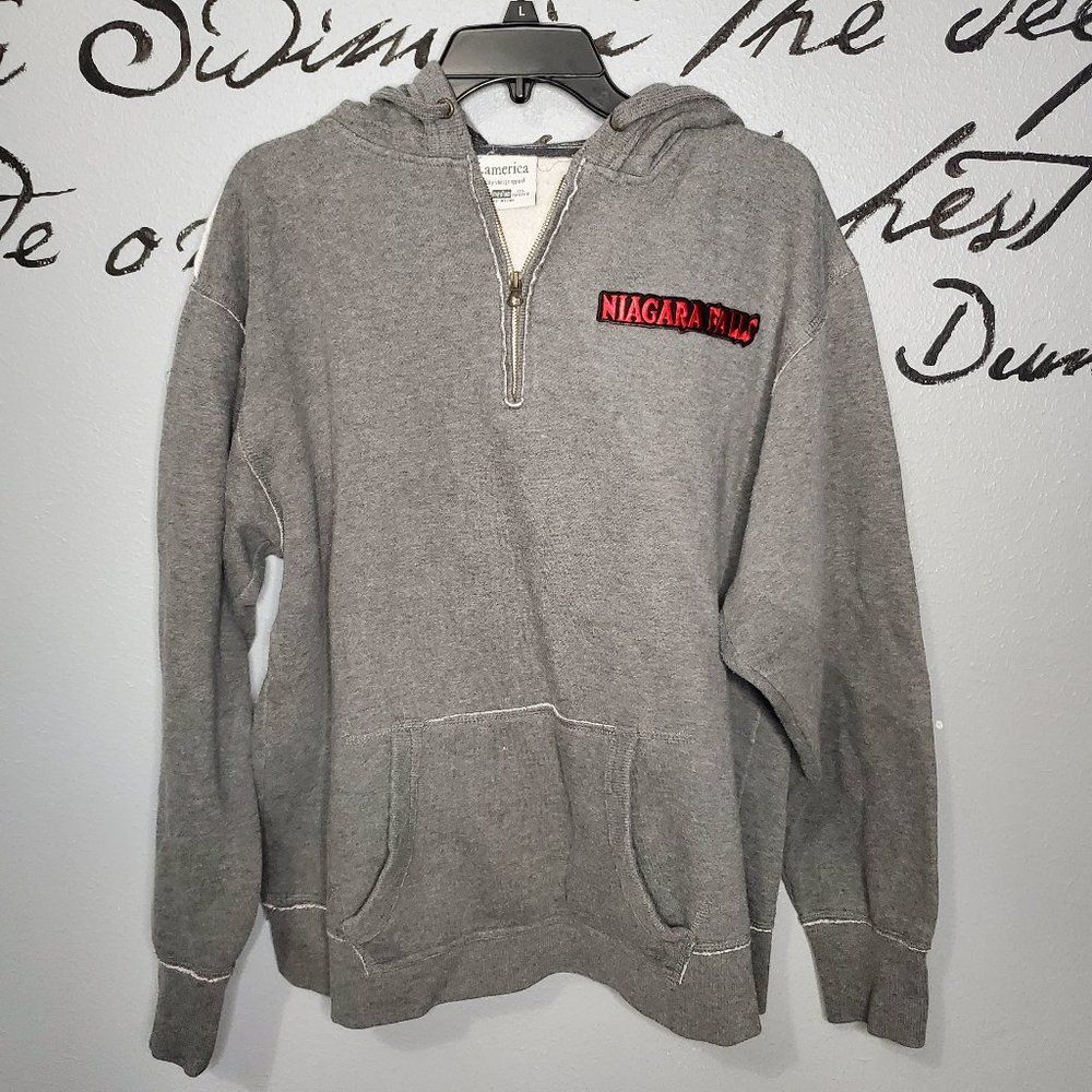 Niagara Falls Heather Gray Unisex Hoodie from j. america, M